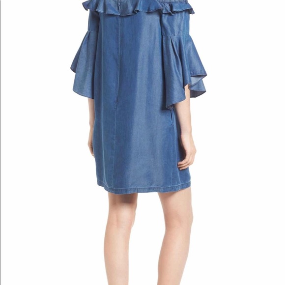 Chelsea28 – Cold Shoulder Chambray Shift Dress - Picture 2 of 5